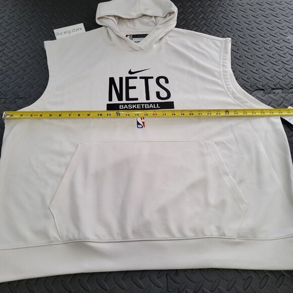 Nike Brooklyn Nets NBA Team Issue Pregame Warmup Sleeveless Hoodie Size 3XL-TALL - Picture 3 of 7